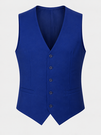 Royal-Blue Driedelig Herenkostuum Colbert, Gilet en Pantalon