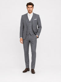 Grijs Driedelig Herenkostuum,  Colbert, Gilet en Pantalon