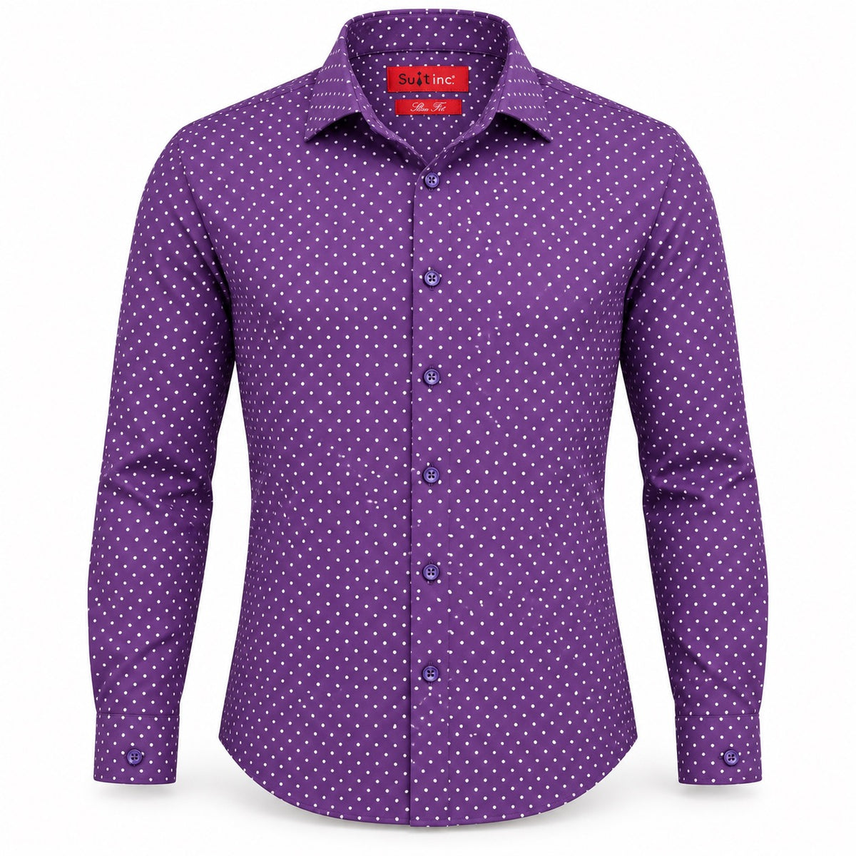 Overhemd Paars Polkadot