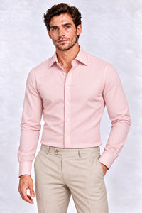 Overhemd Roze met weving