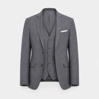 Grijs Driedelig Herenkostuum,  Colbert, Gilet en Pantalon