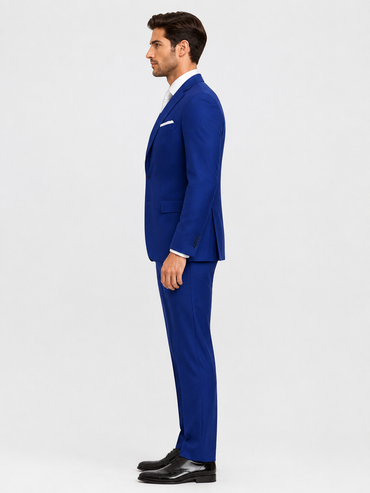 Royal-Blue Driedelig Herenkostuum Colbert, Gilet en Pantalon