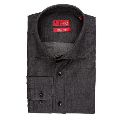 Overhemd denim zwart