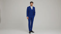 Royal-Blue Driedelig Herenkostuum Colbert, Gilet en Pantalon